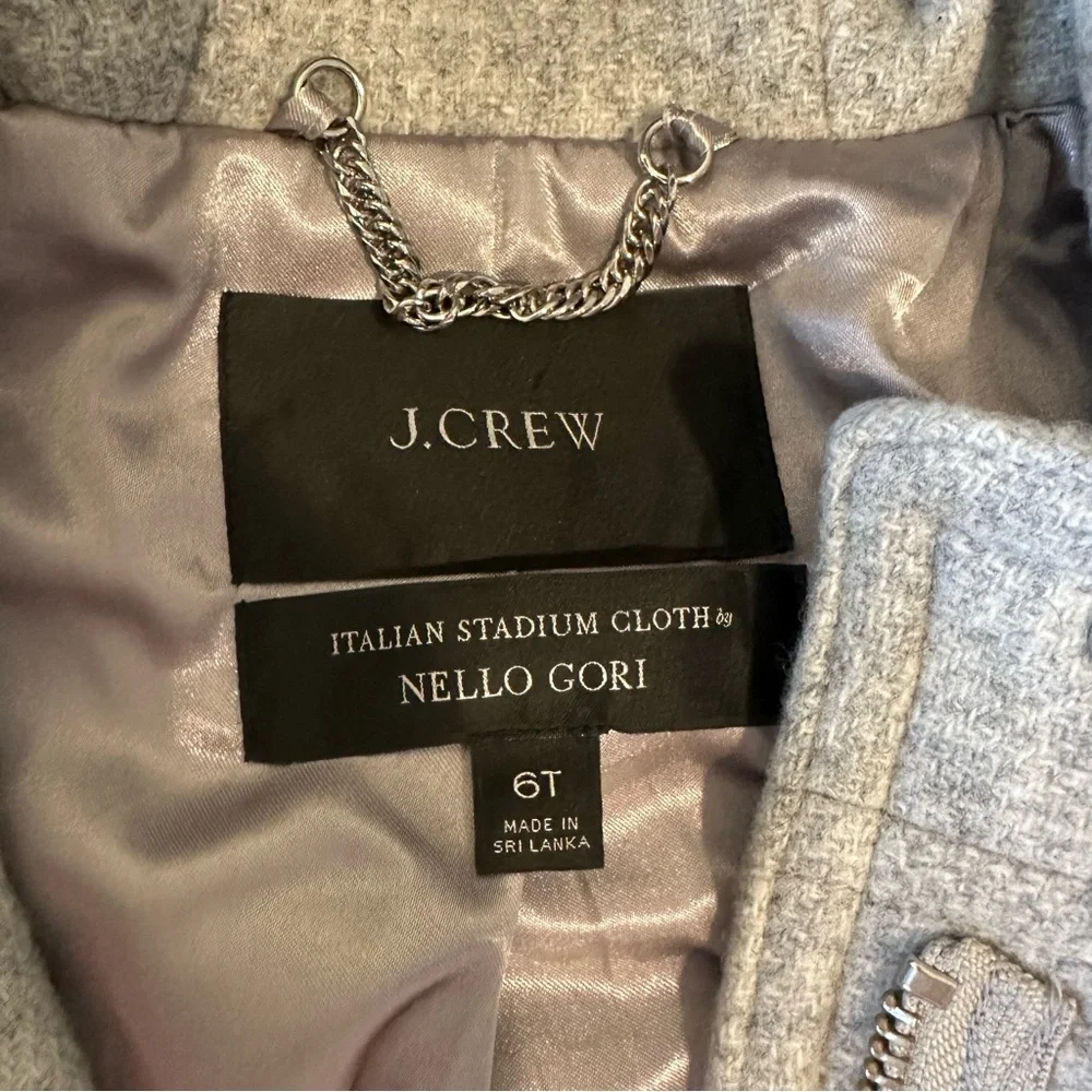 J. Crew Wool Blend Coat 6T Gray - Picture 2 of 9
